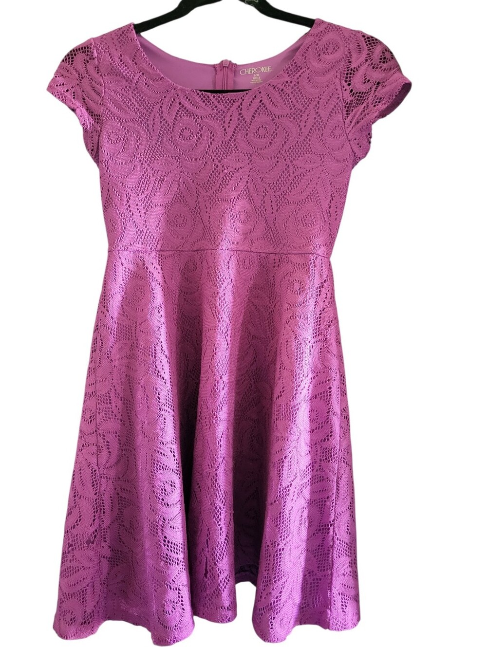Cherokee Lace Fit & Flare Dress Purple sz 10/12